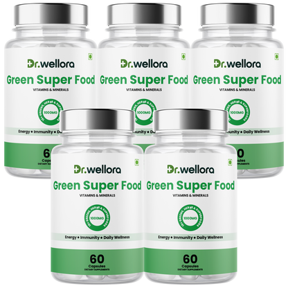 Green Superfood Capsules with Spinach, Barley Grass & Wheatgrass – Energy, Immunity & Daily Wellness
