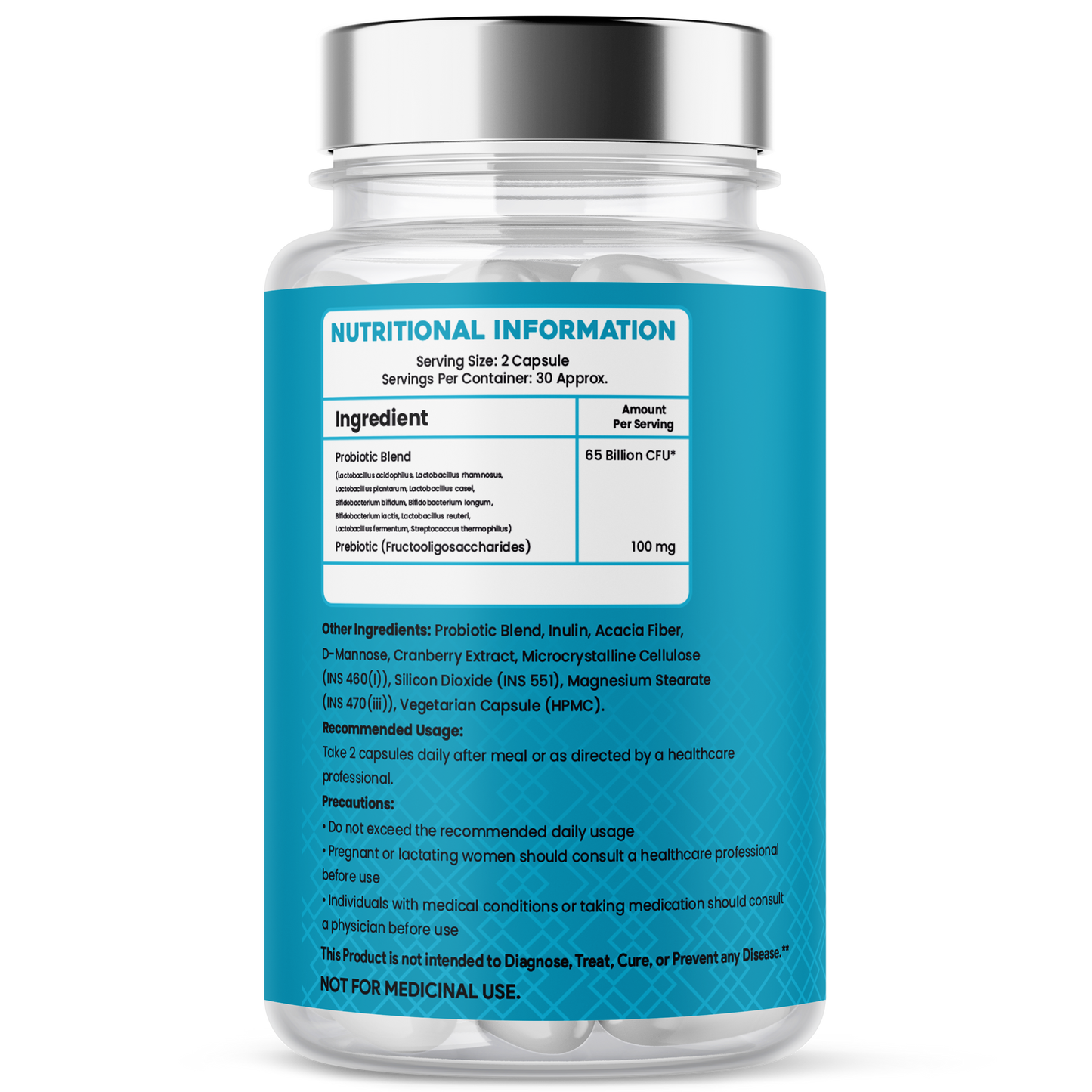 Probiotic 65 Billion Capsules – Gut Health & Immunity (60 Caps)