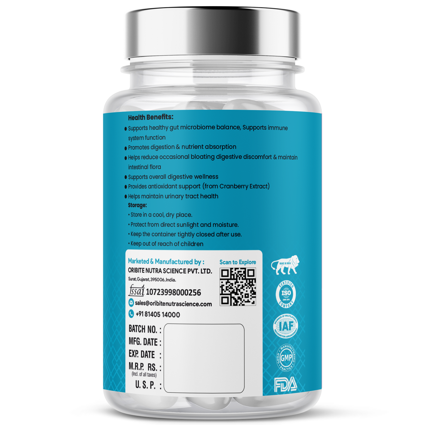Probiotic 65 Billion Capsules – Gut Health & Immunity (60 Caps)