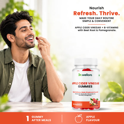 Apple Cider Vinegar Gummies with B Vitamins, Beetroot & Pomegranate – Daily Wellness Support