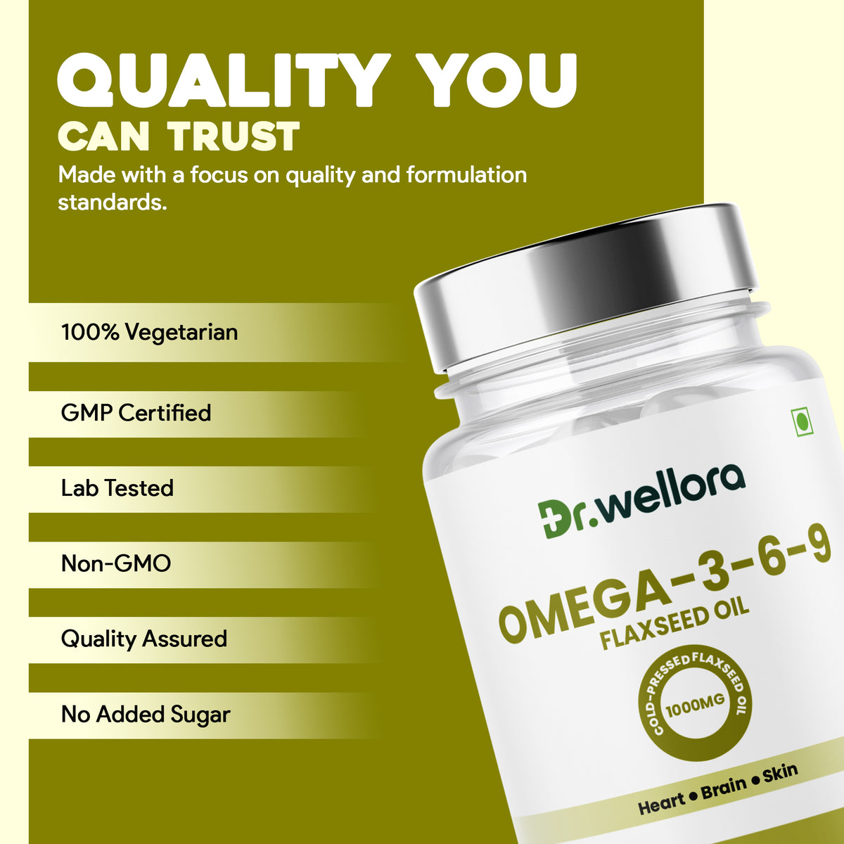 Omega 3-6-9 Flaxseed Oil Capsules – Heart, Brain & Skin Nutritional Support