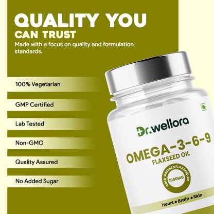 Omega 3-6-9 Flaxseed Oil Capsules – Heart, Brain & Skin Nutritional Support