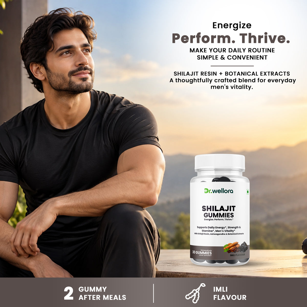 Shilajit Gummies with Ashwagandha & Botanical Extracts – Energy, Strength & Men’s Wellness Support
