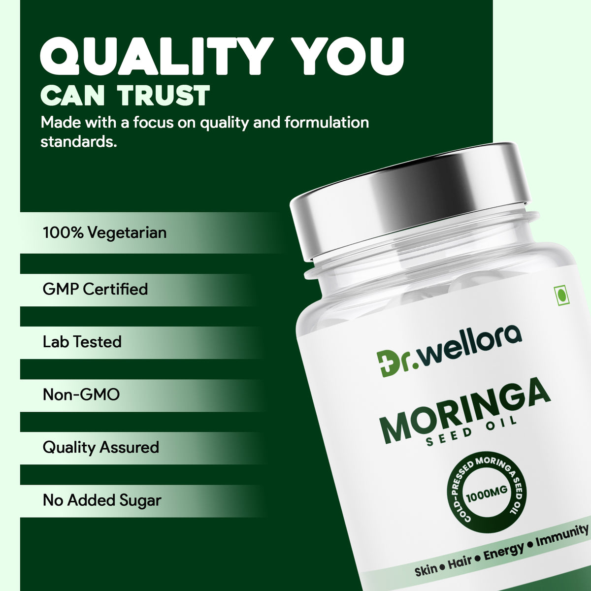 Moringa Seed Oil Capsules – Cold-Pressed Morning Glory Seed Oil for Skin, Hair & Daily Wellness