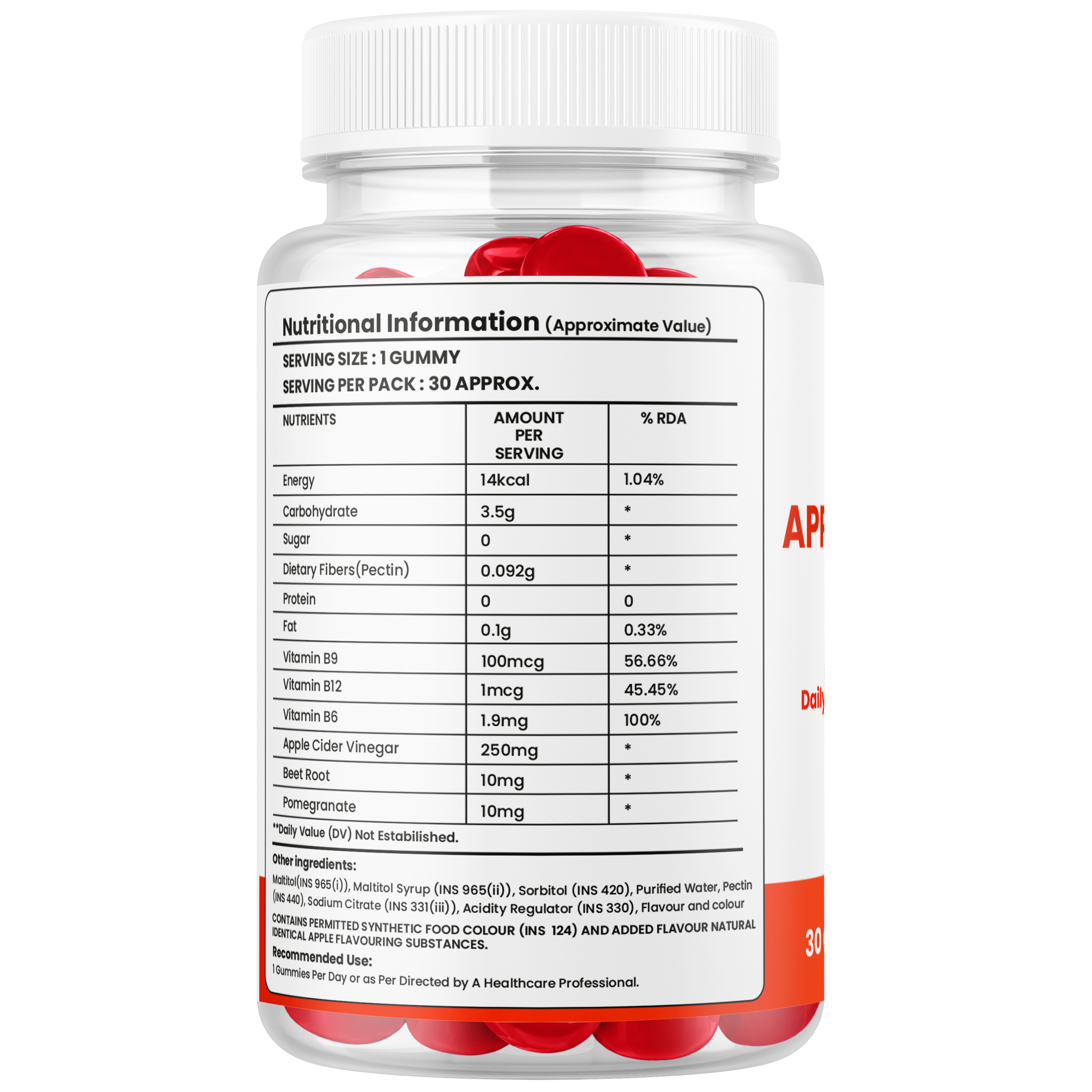 Apple Cider Vinegar Gummies with B Vitamins, Beetroot & Pomegranate – Daily Wellness Support