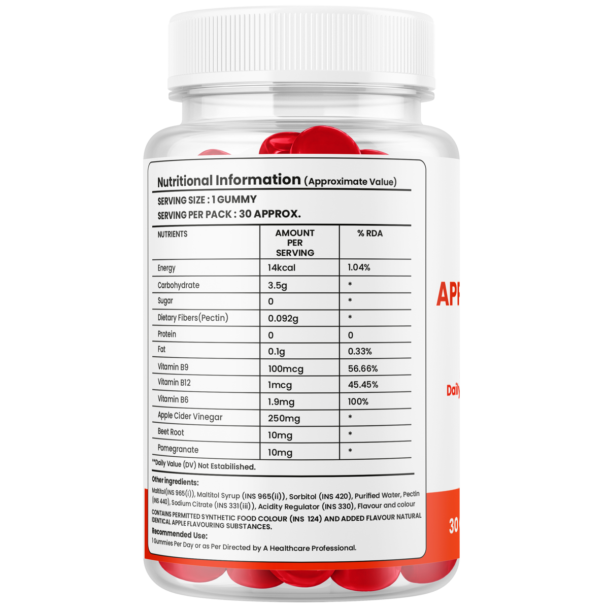 Apple Cider Vinegar Gummies with B Vitamins, Beetroot & Pomegranate – Daily Wellness Support