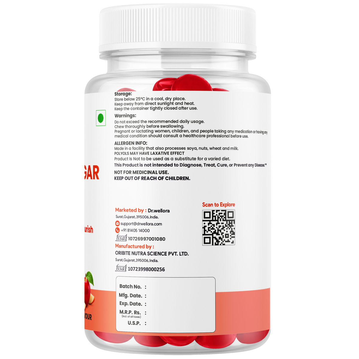Apple Cider Vinegar Gummies with B Vitamins, Beetroot & Pomegranate – Daily Wellness Support