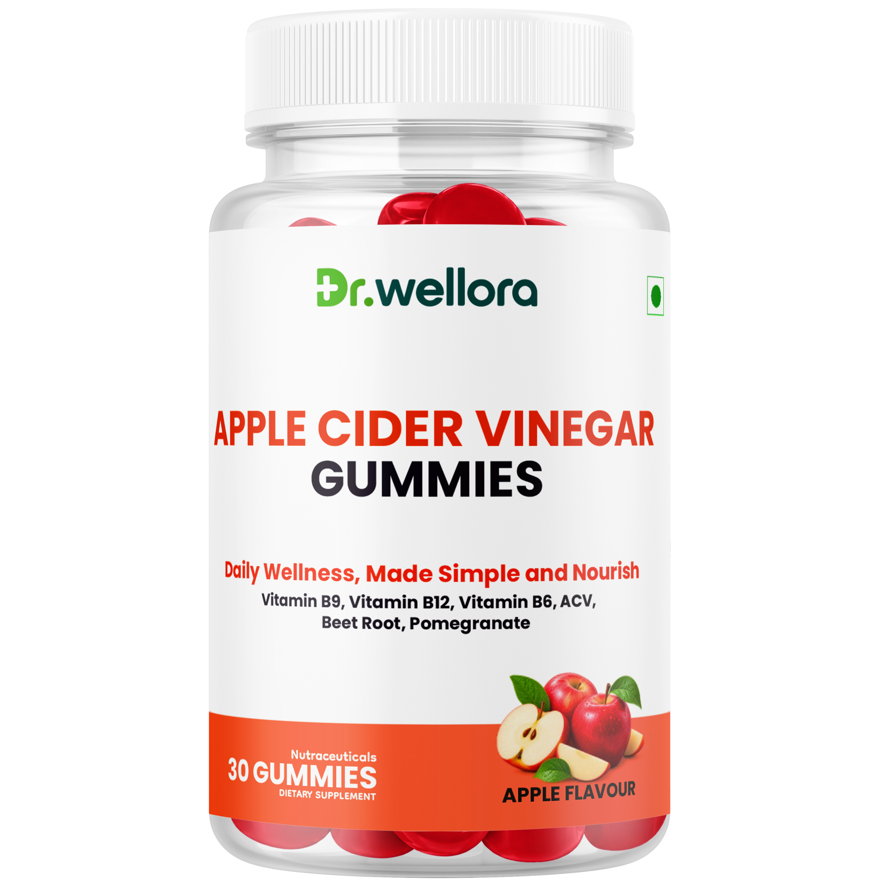 Apple Cider Vinegar Gummies with B Vitamins, Beetroot & Pomegranate – Daily Wellness Support