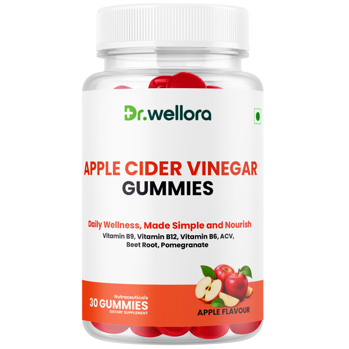 Apple Cider Vinegar Gummies with B Vitamins, Beetroot & Pomegranate – Daily Wellness Support