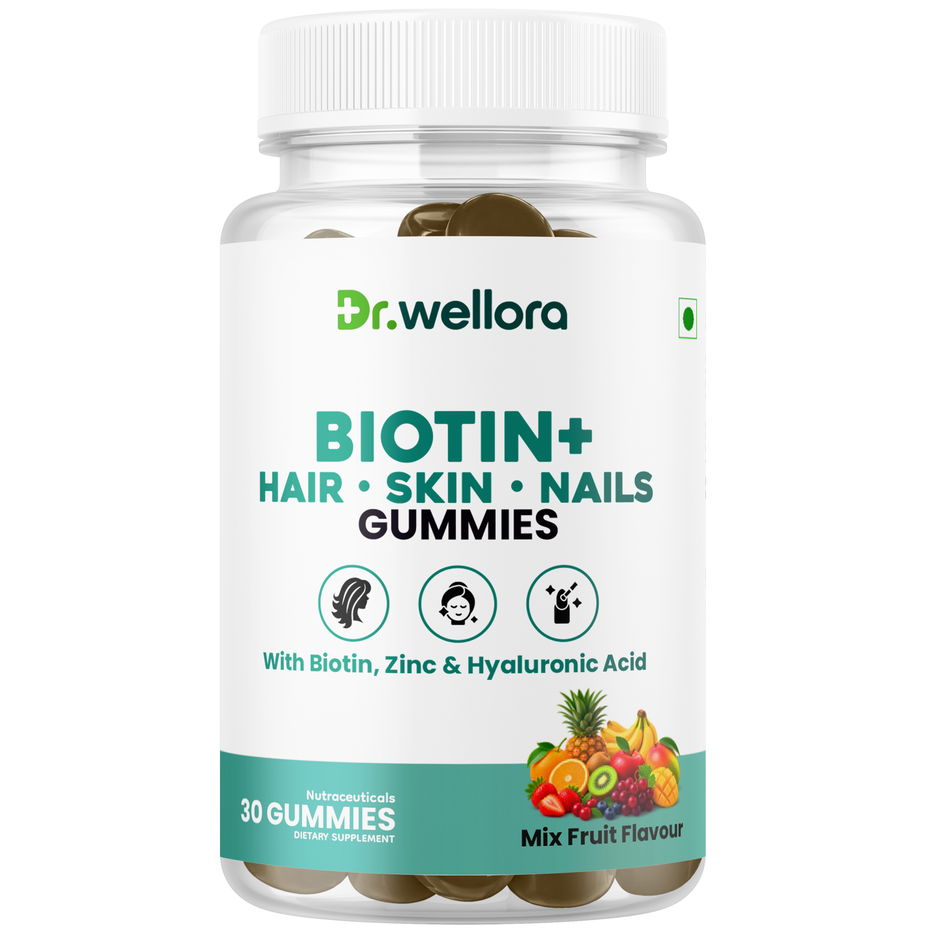 Biotin Gummies for Hair, Skin & Nails with Zinc & Hyaluronic Acid – Beauty Support