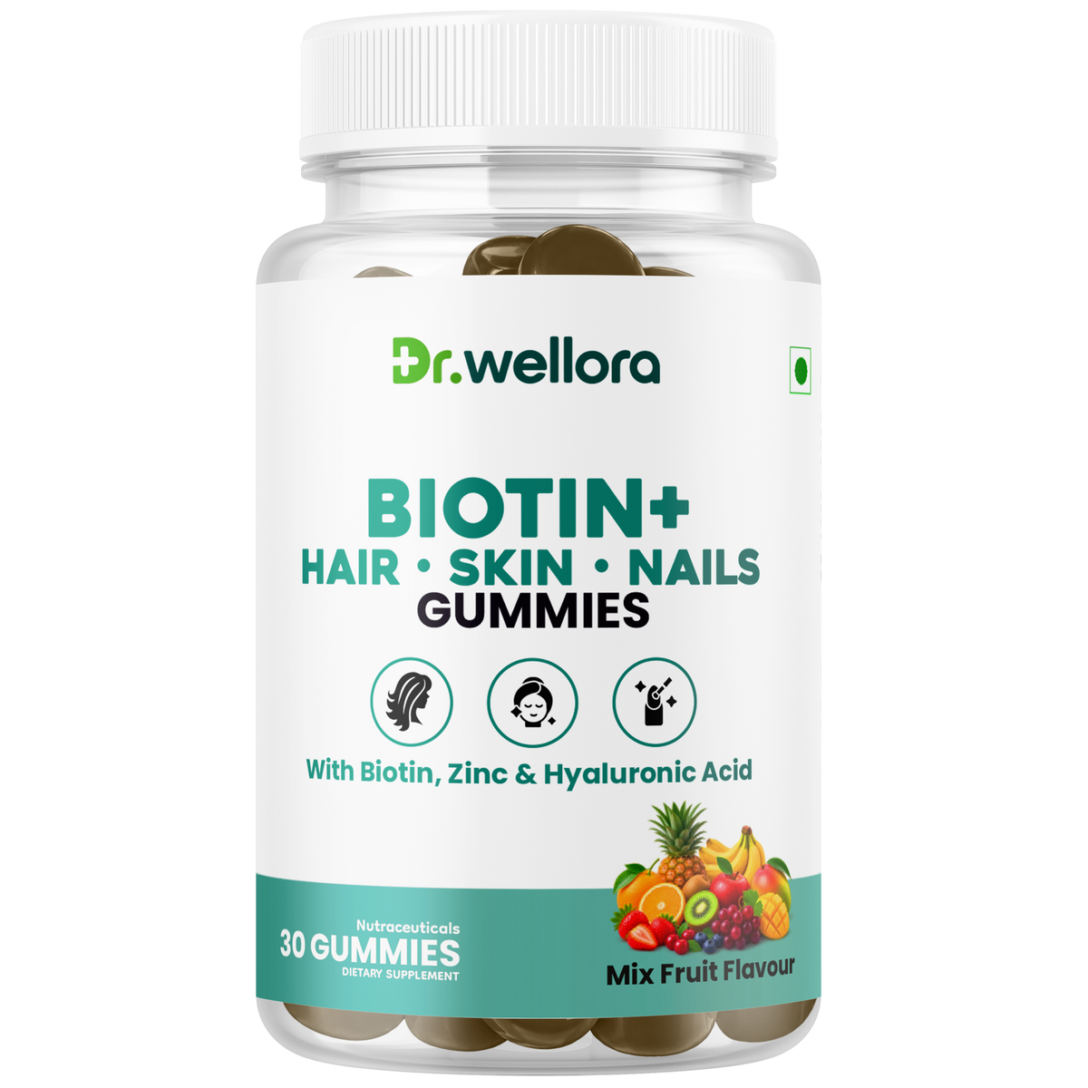 Biotin Gummies for Hair, Skin & Nails with Zinc & Hyaluronic Acid – Beauty Support