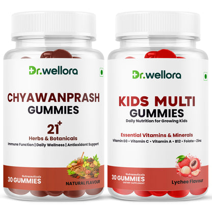 Chyawanprash & Kids Multivitamin Gummies Combo – Herbal Wellness, Immunity & Daily Nutrition for Kids (2 x 30 Gummies)