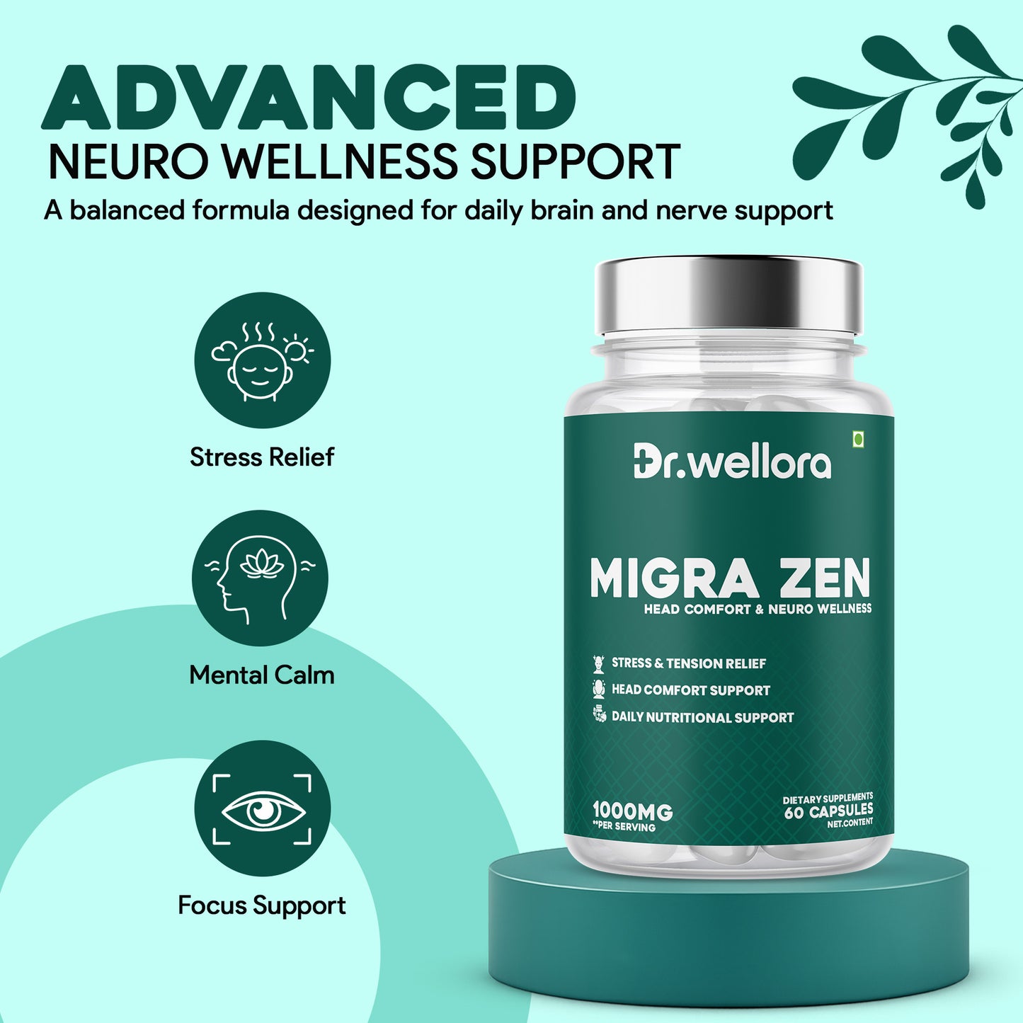 Migra Zen Capsules – Brain Health & Stress Relief (60 Caps)