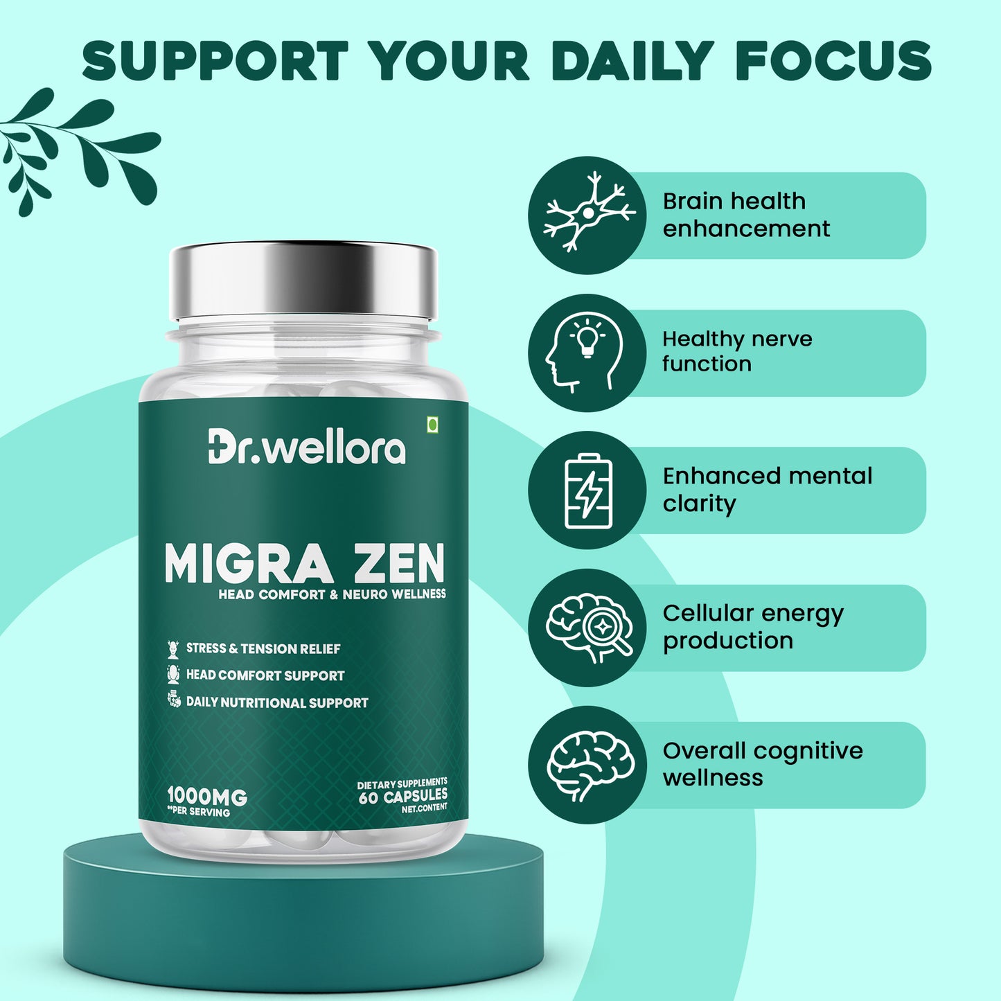 Migra Zen Capsules – Brain Health & Stress Relief (60 Caps)