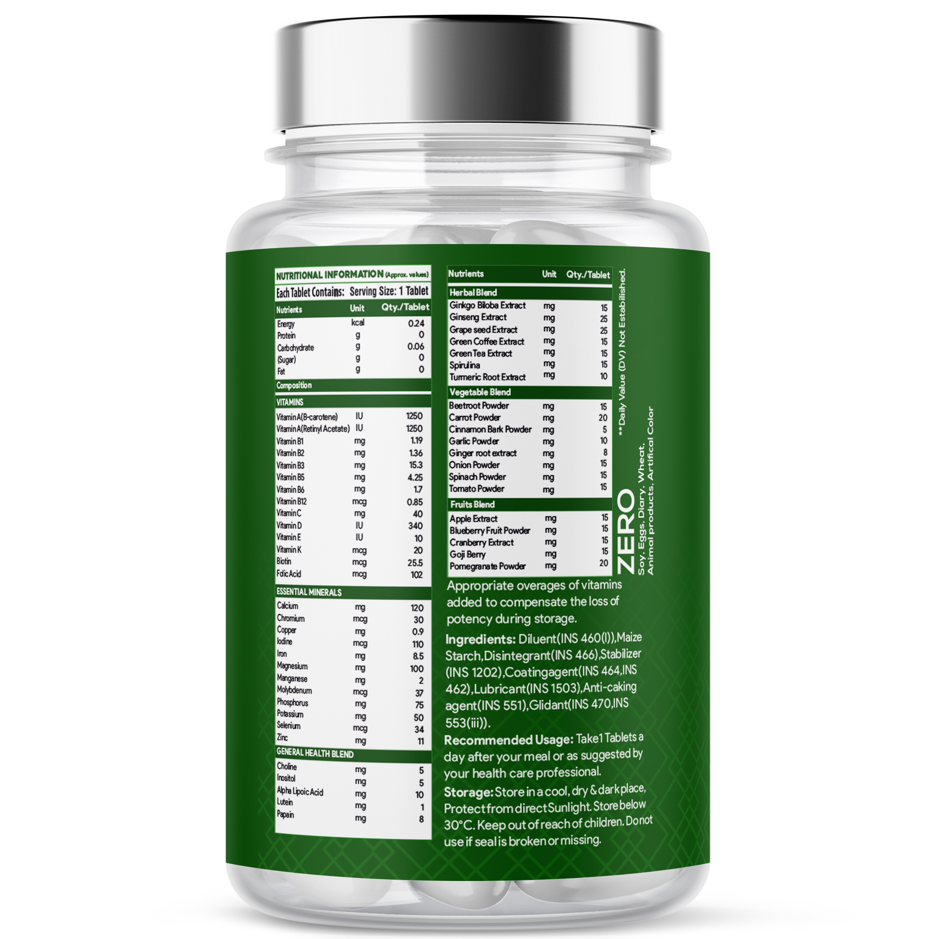 Multi-Vita Tablets – Energy & Immunity Support (60 Tabs)