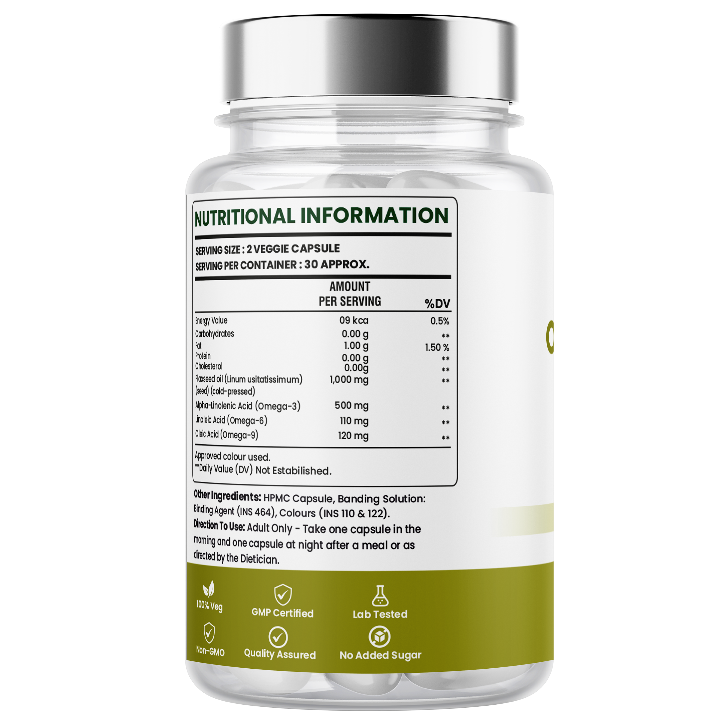Omega 3-6-9 Flaxseed Oil Capsules – Heart, Brain & Skin Nutritional Support