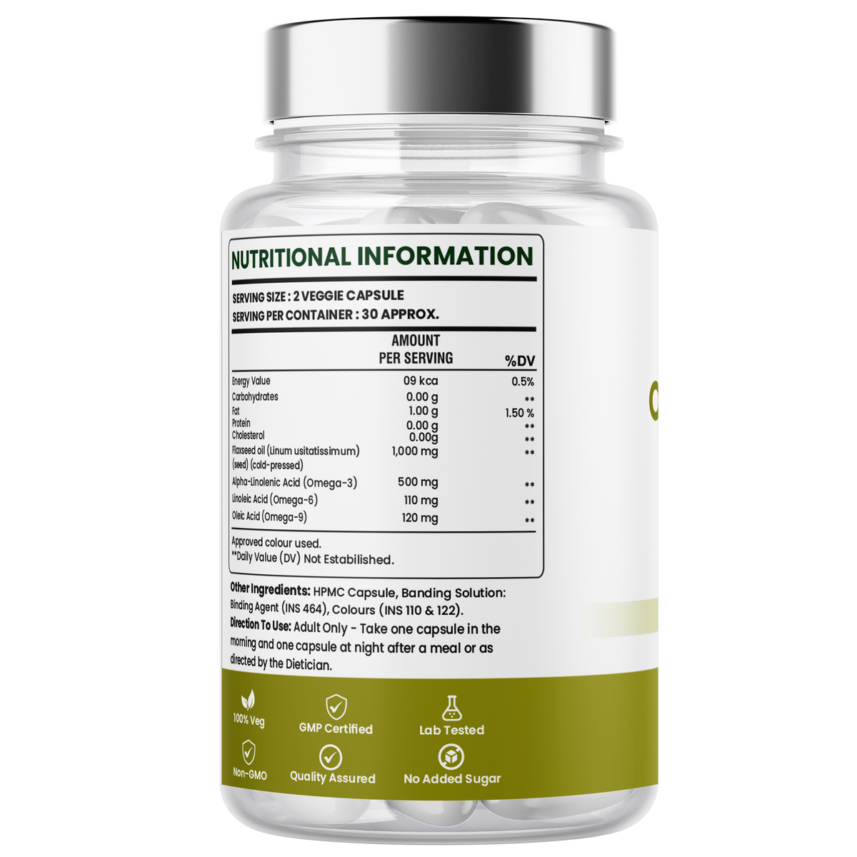 Omega 3-6-9 Flaxseed Oil Capsules – Heart, Brain & Skin Nutritional Support