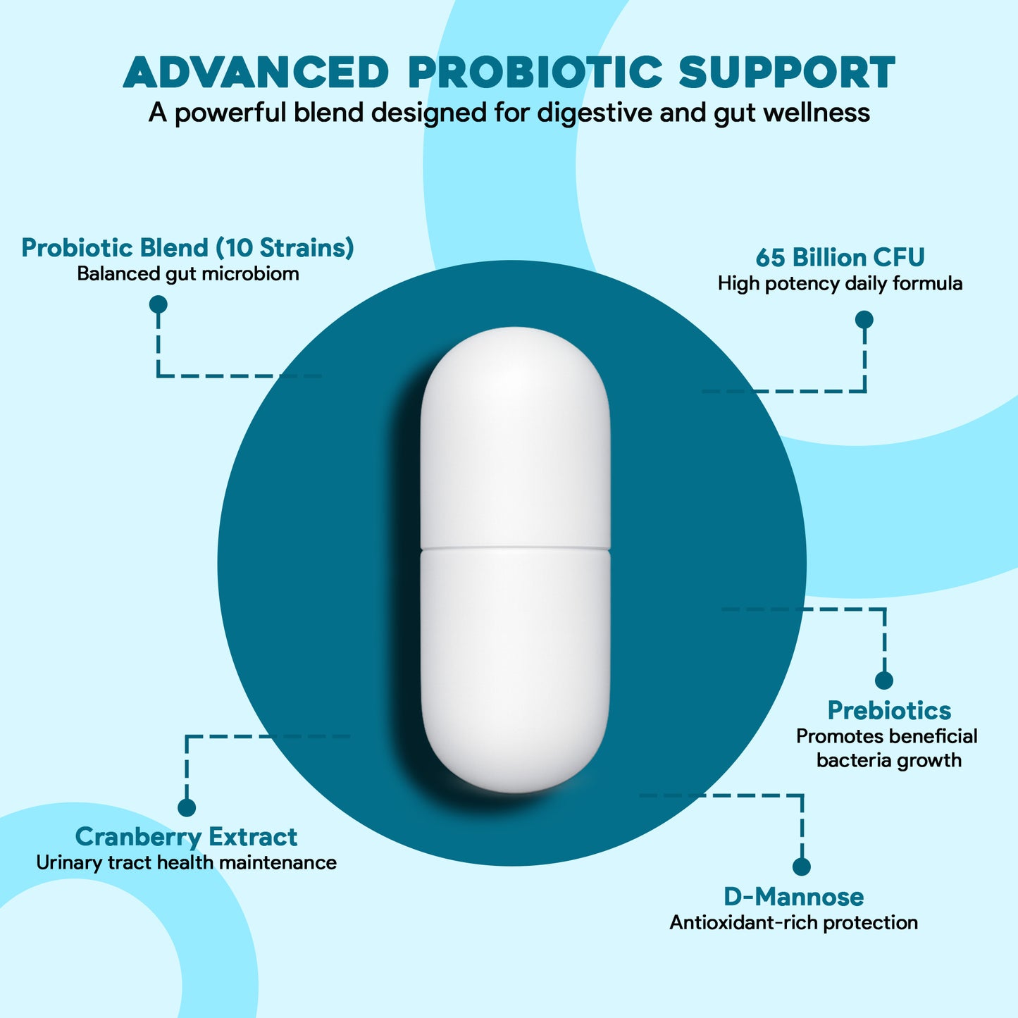 Probiotic 65 Billion Capsules – Gut Health & Immunity (60 Caps)