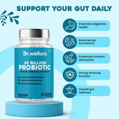 Probiotic 65 Billion Capsules – Gut Health & Immunity (60 Caps)