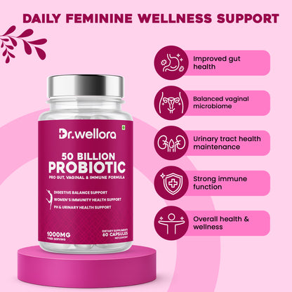 Women’s Probiotic 50 Billion – Vaginal & Gut Health (60 Caps)