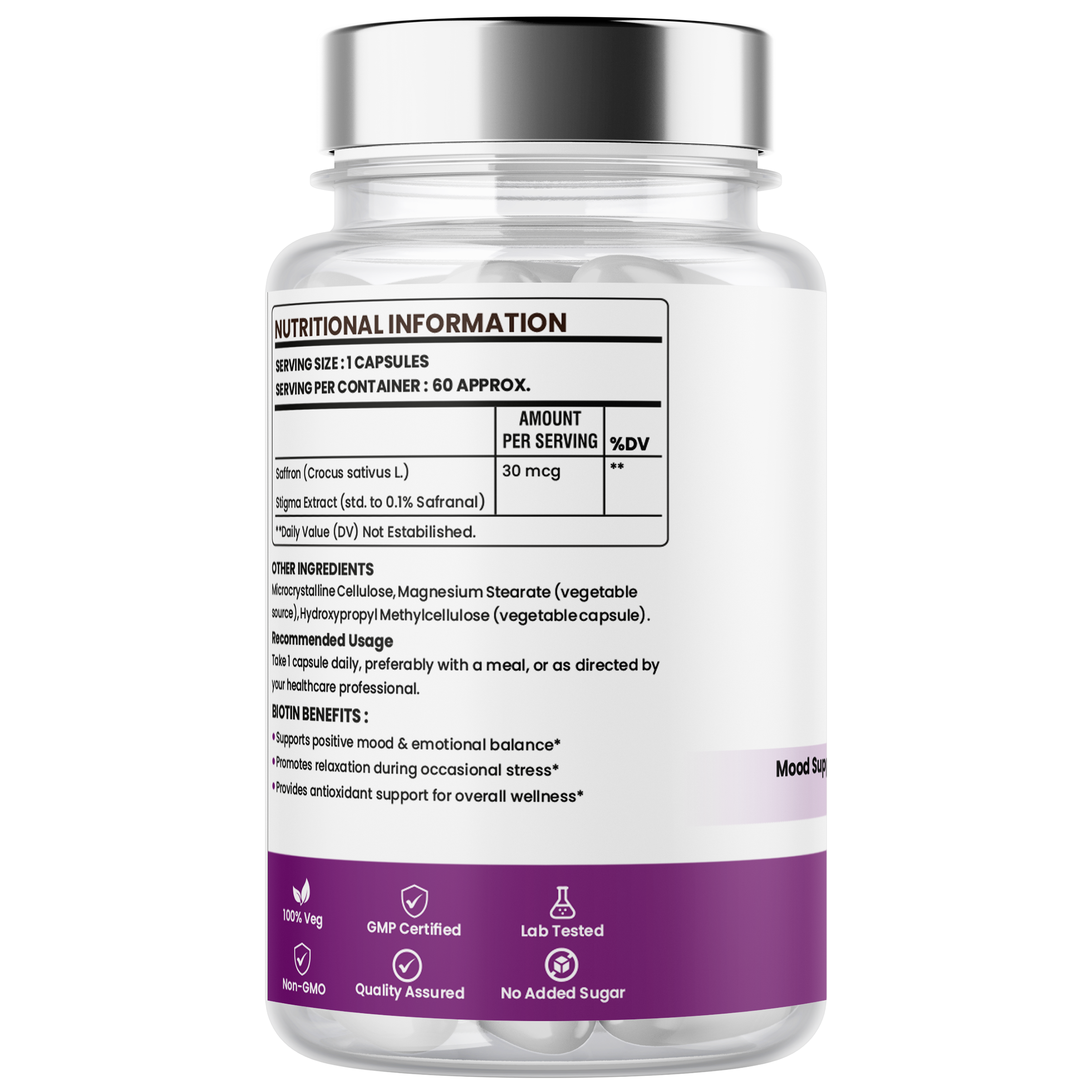 Saffron Capsules for Mood Support & Relaxation – Antioxidant Support
