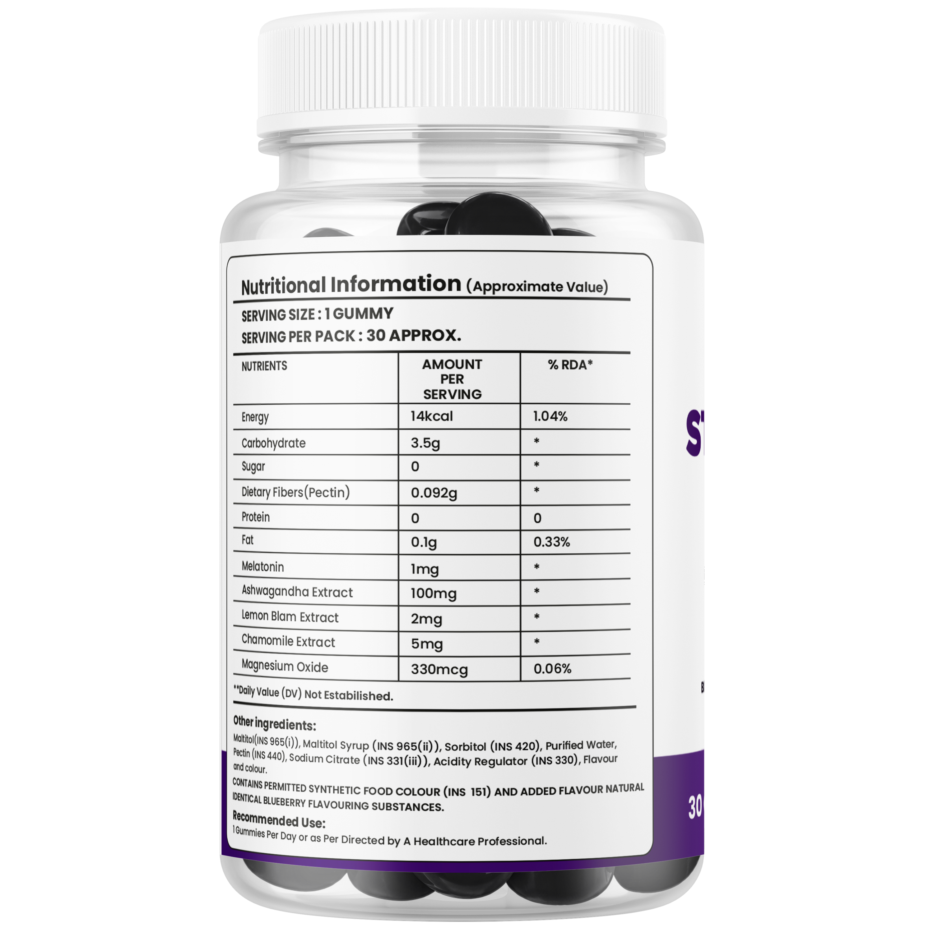 Stress Relief Gummies with Melatonin & Ashwagandha – Sleep & Relaxation Support
