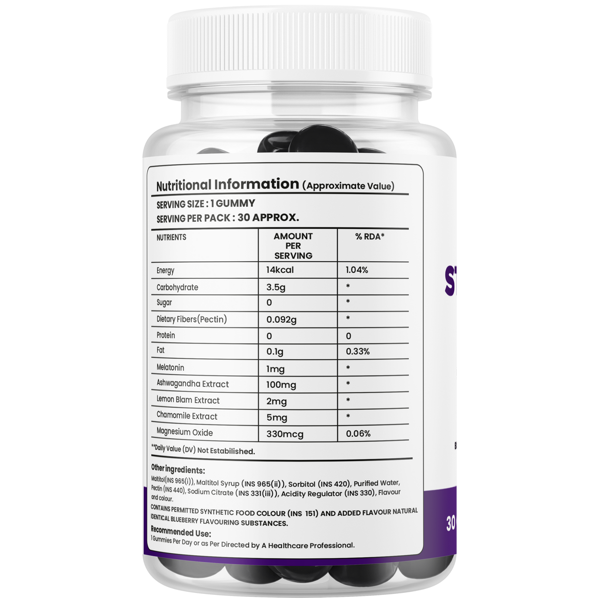 Stress Relief Gummies with Melatonin & Ashwagandha – Sleep & Relaxation Support