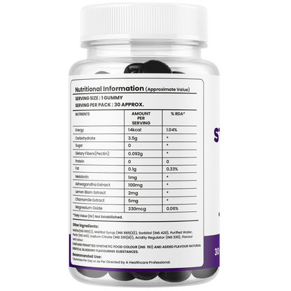 Stress Relief Gummies with Melatonin & Ashwagandha – Sleep & Relaxation Support