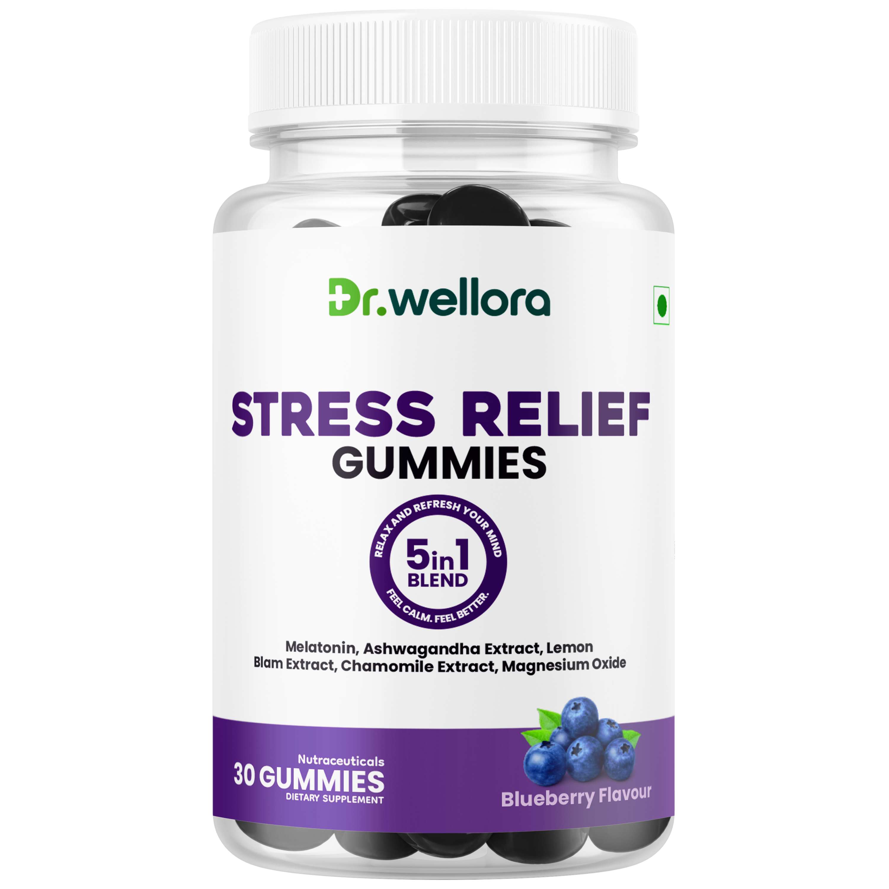 Stress Relief Gummies with Melatonin & Ashwagandha – Sleep & Relaxation Support