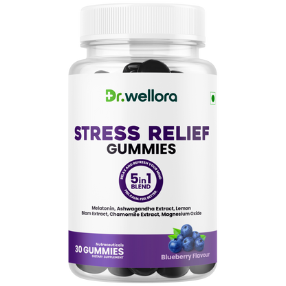 Stress Relief Gummies with Melatonin & Ashwagandha – Sleep & Relaxation Support