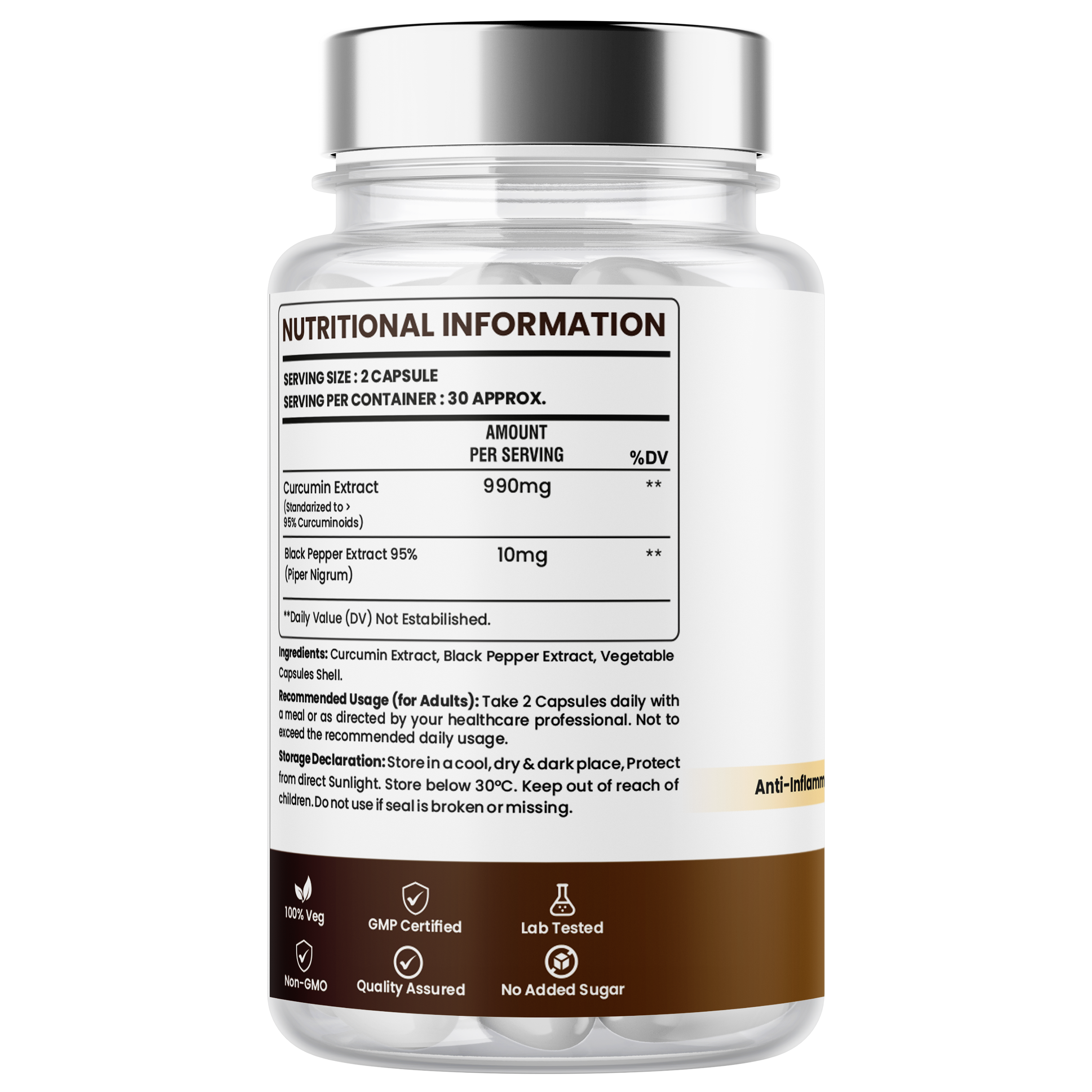 Turmeric Capsules 1000mg with Curcumin & Black Pepper Extract – Joint Comfort & Antioxidant Support