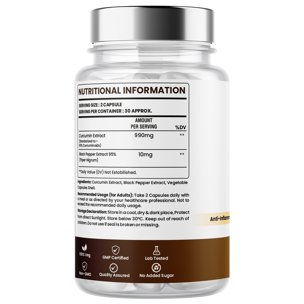 Turmeric Capsules 1000mg with Curcumin & Black Pepper Extract – Joint Comfort & Antioxidant Support