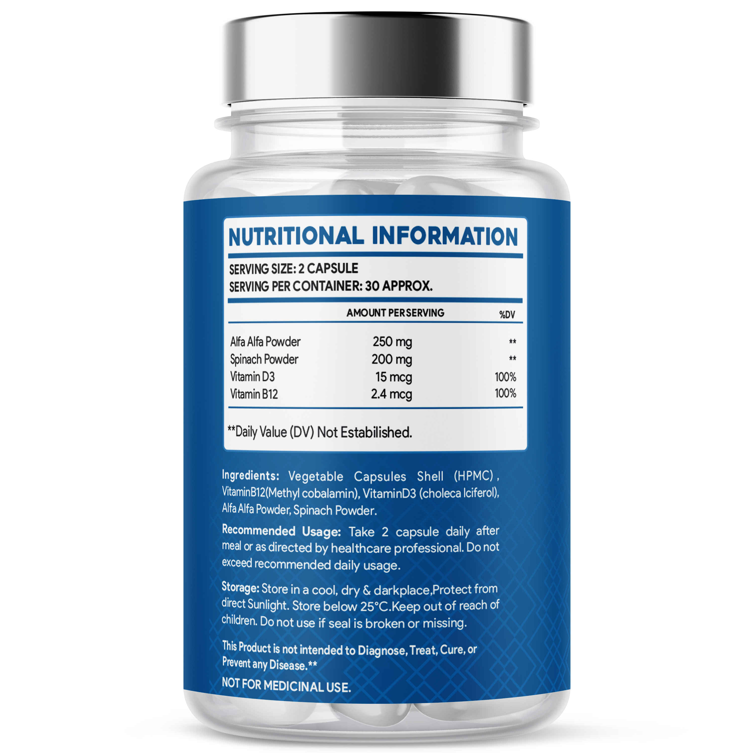 Vita B12 + D3 Capsules – Energy & Bone Support (60 Caps)
