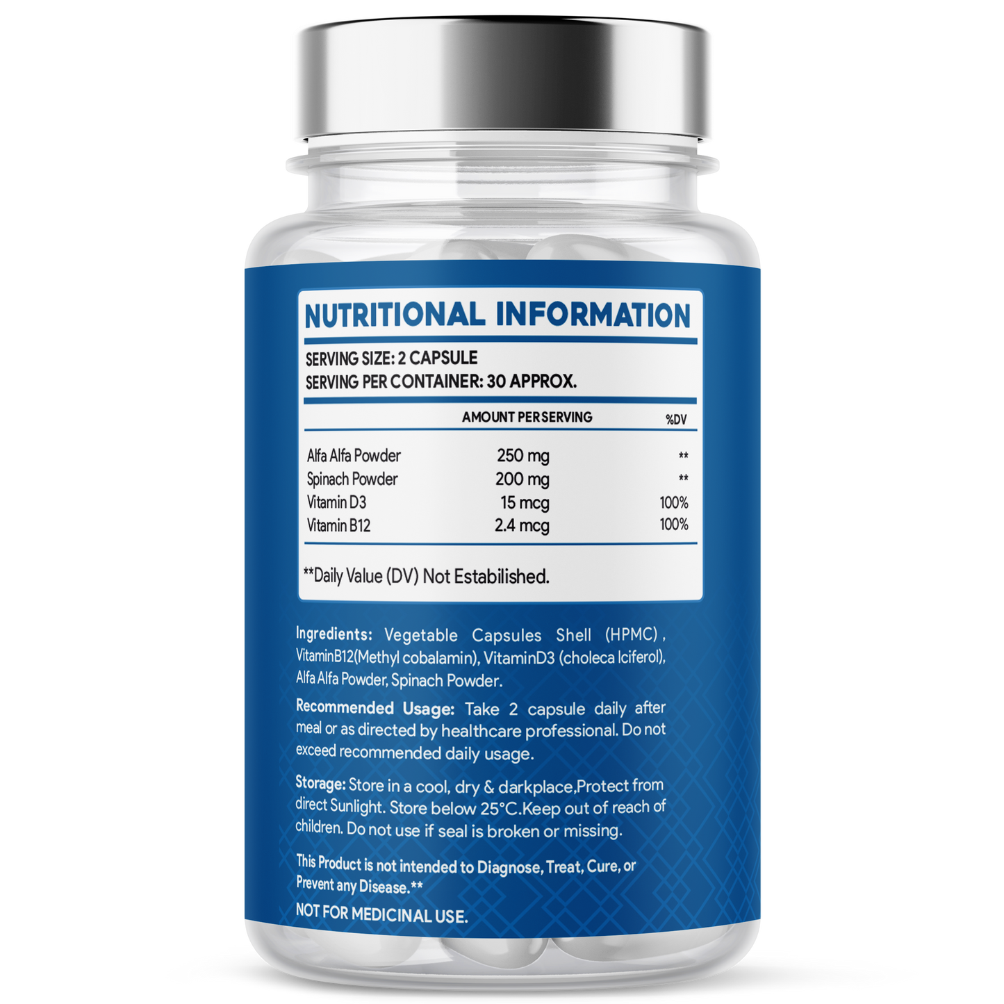 Vita B12 + D3 Capsules – Energy & Bone Support (60 Caps)