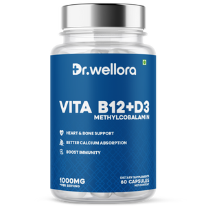 Vita B12 + D3 Capsules – Energy & Bone Support (60 Caps)